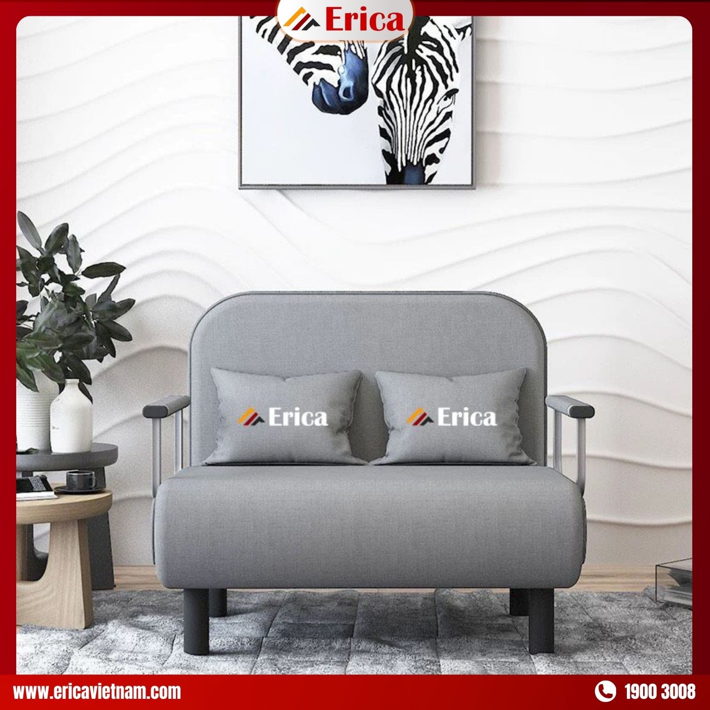 Mẫu sofa nệm phòng khách phong cách tối giản